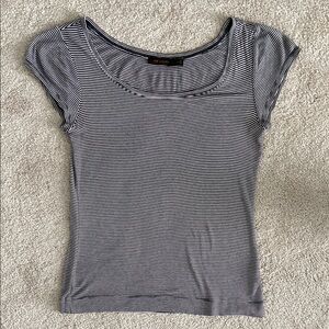 Women's Striped Black and White Knit TShirt